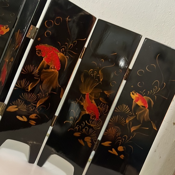 Vintage Asian Lacquer Table Screen - Picture 5 of 7